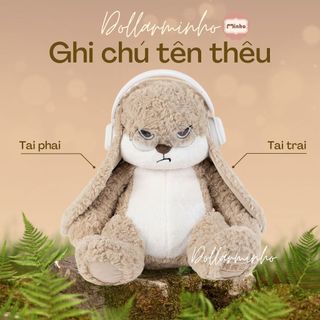 (THÊU TÊN) Gấu Bông Thỏ Bunny Mặt Quạo - Thỏ Hung Hăng Tai Dài, Lông Mềm Đáng Yêu Cho Bé