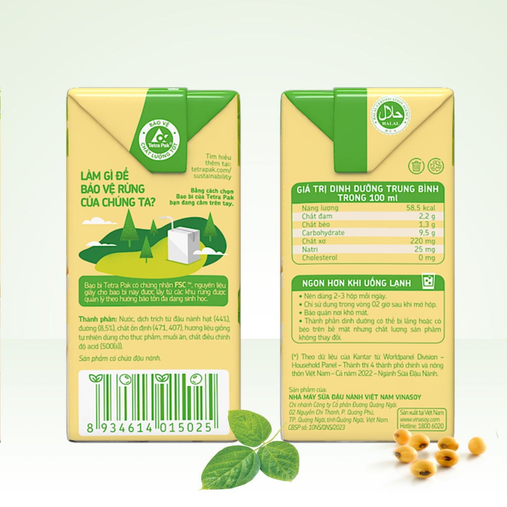 Thùng sữa đậu nành Fami Nguyên chất có đường (36 hộp x 200ml)