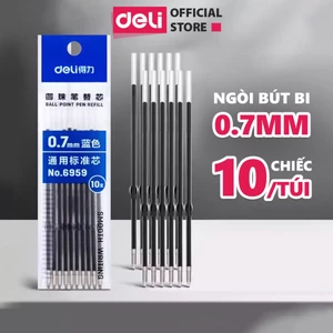 Set 20 Ruột Bút Bi Deli Ngòi 0.7mm Mực Xanh Thay Nhiều Loại Bút Viết Trơn Tru Dành Cho Học Sinh Văn Phòng