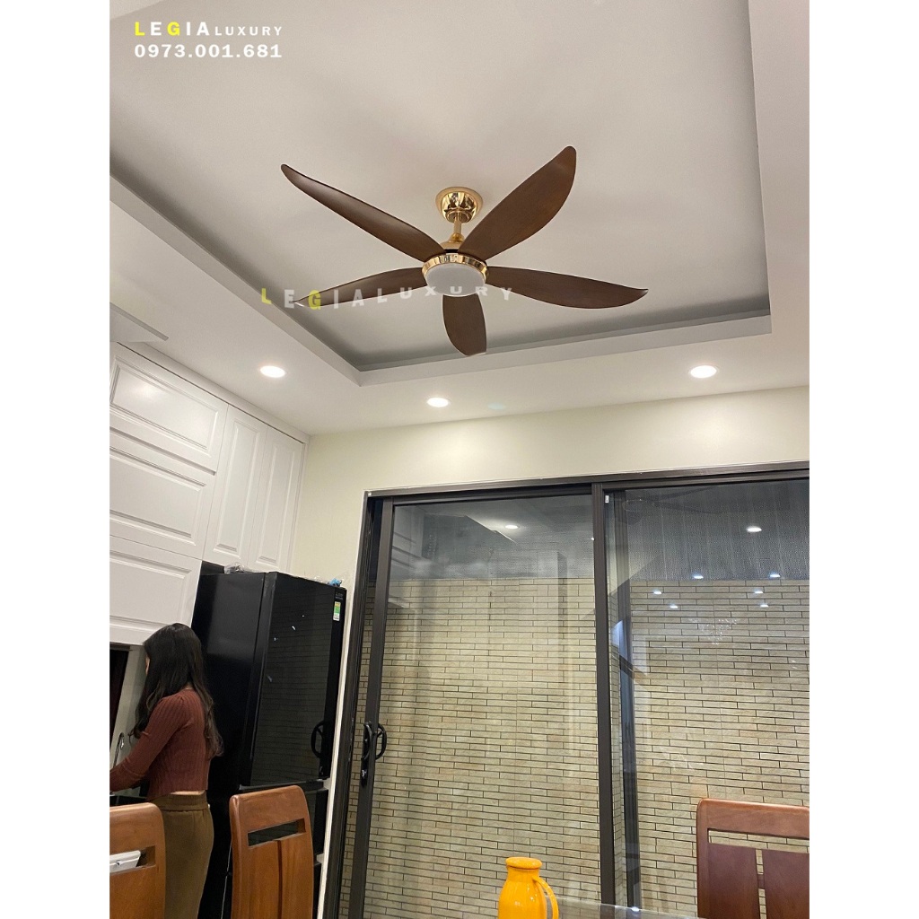 Ảnh Quạt trần chung cư cổ ngắn Chính Hãng Lê Gia LGFAN669 gió mạnh rât khỏe phù hợp trần 2.3m đến 3.2m 2