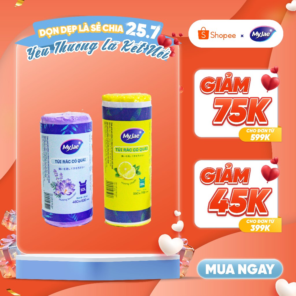 MyJae Túi Rác Có Quai, Tự Phân Hủy, Dạng Cuộn 2 Size 10L 25L | Shopee ...