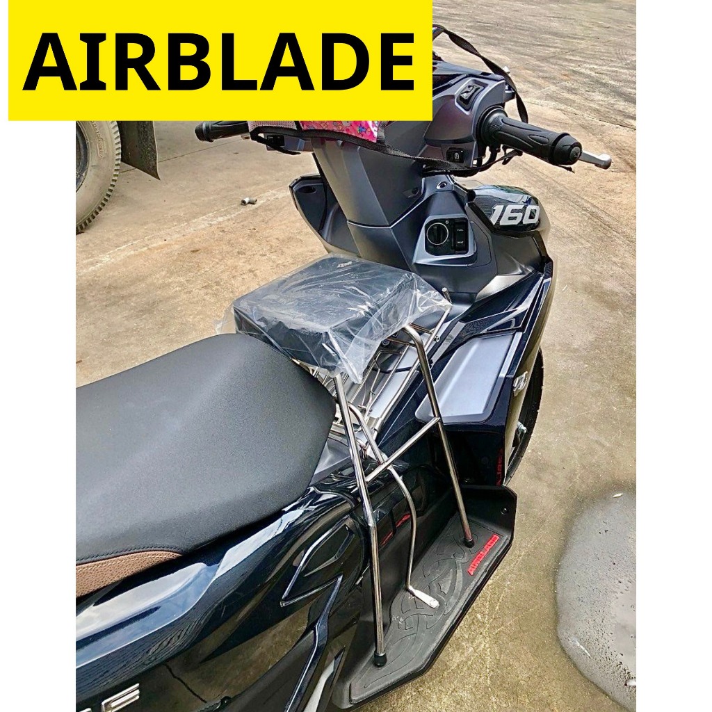 [ ĐÔN NỆM AB] GHẾ ĐÔN GA INOX YÊN NỆM ĐEN AIRBLADE - PCX - IMPLUSE - FREEGO - VESPA