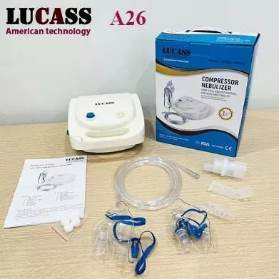 Máy Xông Khí Dung - Máy Xông Mũi Họng Lucass A26-bảo hành 3 năm