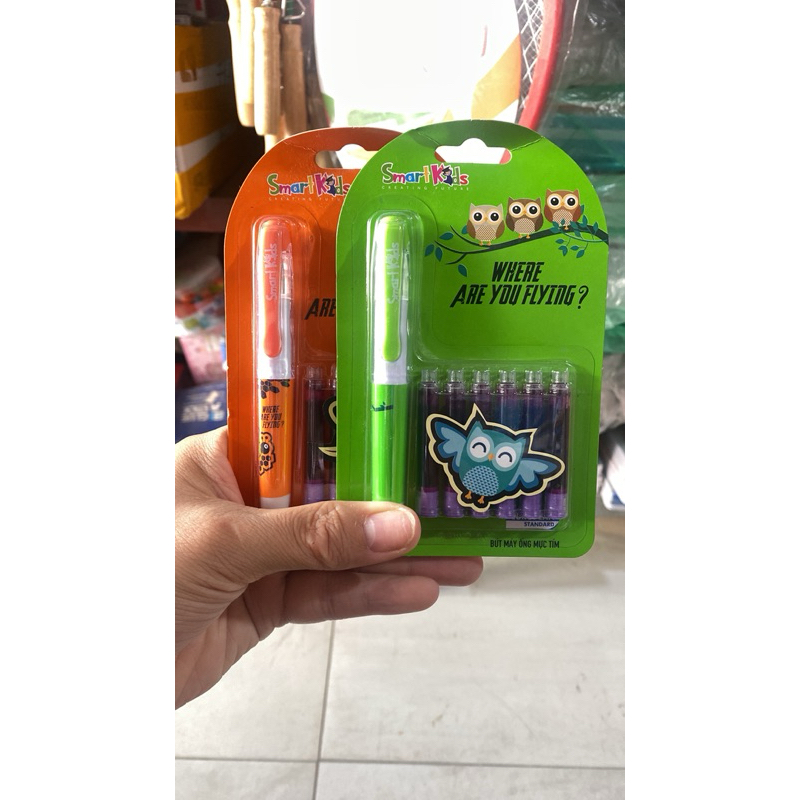 Combo bút SK-CFP002 và 6 ống mực màu tím rời (Con cú mèo) - Bitex