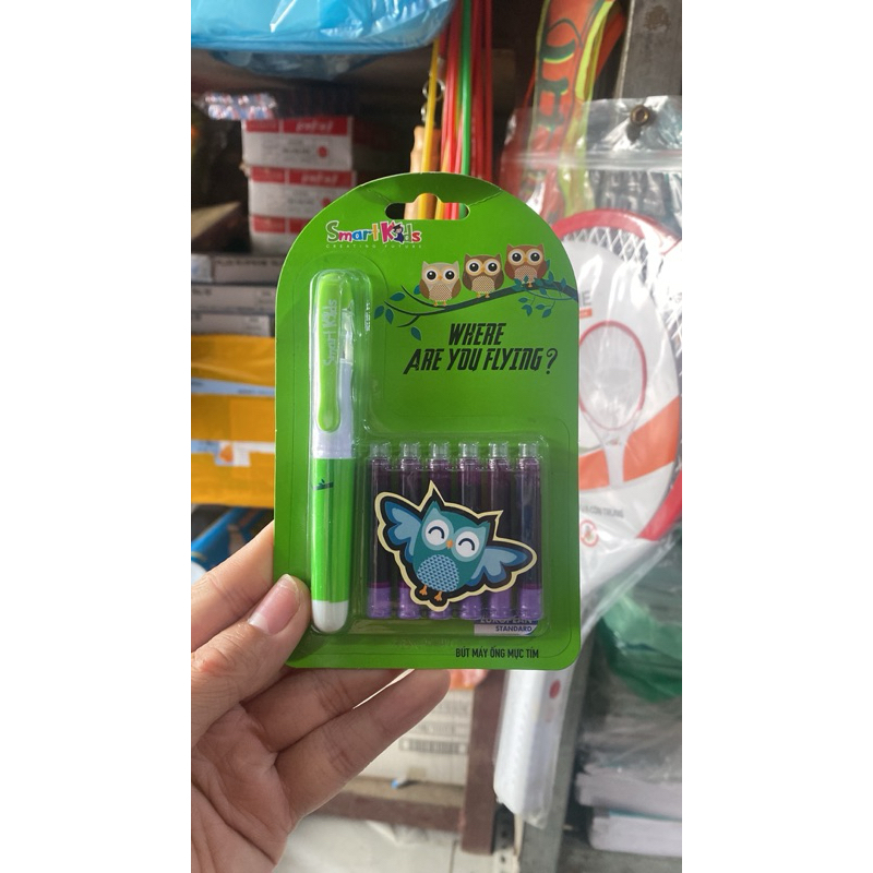 Combo bút SK-CFP002 và 6 ống mực màu tím rời (Con cú mèo) - Bitex