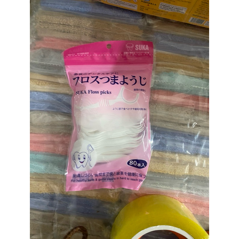 Combo 5 túi tăm chỉ nha khoa túi 80c/tuí nhật bản