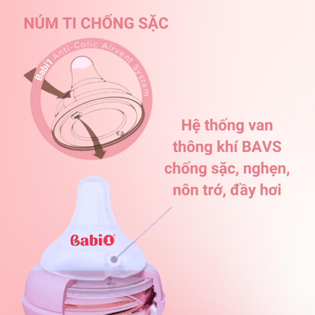 Bình Sữa Cho Bé BABIONE Bình Sữa Sơ Sinh Chống Sặc PPSU Núm Ti Y Khoa Thế Hệ IV Siêu Mềm 90ml