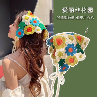 Khăn len khăn turban khăn choàng đầu phong cách vintage khăn tam giác dệt đi biển
