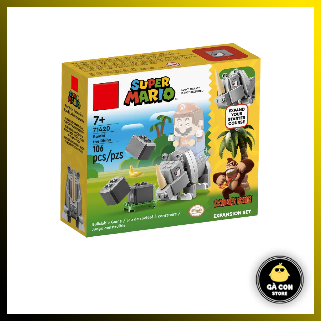 Đồ chơi lắp ráp Super Mario 71420 Rambi the Rhino Expansion Set - Bộ mở ...