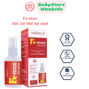Sắt xịt Fe-Max Iron Spray Thế Hệ Mới phòng ngừa thiếu máu do thiếu sắt cho bé, sử dụng tiện lợi, date mới
