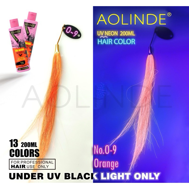 Màu Cam - nhuộm tóc hương thơm Semi UV Neon Không Amoniac trên nền tóc tẩy Level 9 - Orange 200ml