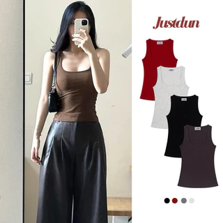 Áo tanktop 2 dây nữ cổ vuông JUSTDUN co giãn thoải mái BL01