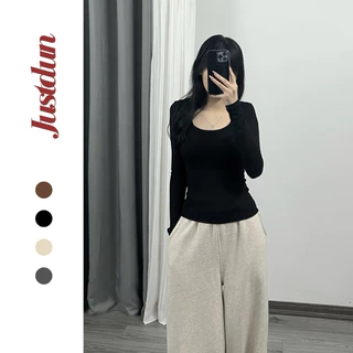 Áo thun tăm tay dài CỔ VUÔNG A40