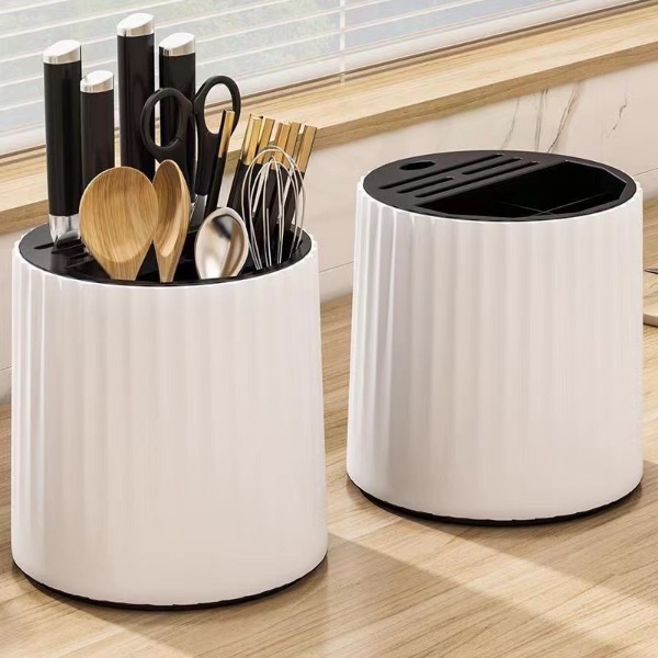 Ống Đũa Cài Dao Xoay 360 Kệ Cắm ũa Thìa Dao Kéo Nhà Bếp Dạng Xoay Tiện Lợi Chất Liệu ABS Cao Cấp Bền Bỉ AMIZIN