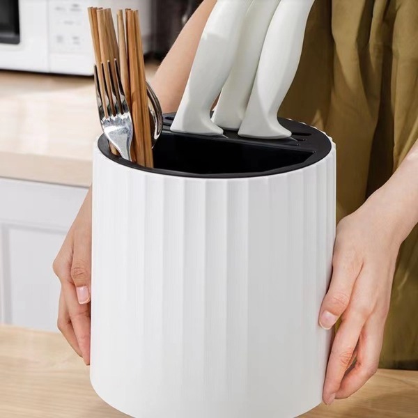 Ống Đũa Cài Dao Xoay 360 Kệ Cắm ũa Thìa Dao Kéo Nhà Bếp Dạng Xoay Tiện Lợi Chất Liệu ABS Cao Cấp Bền Bỉ AMIZIN