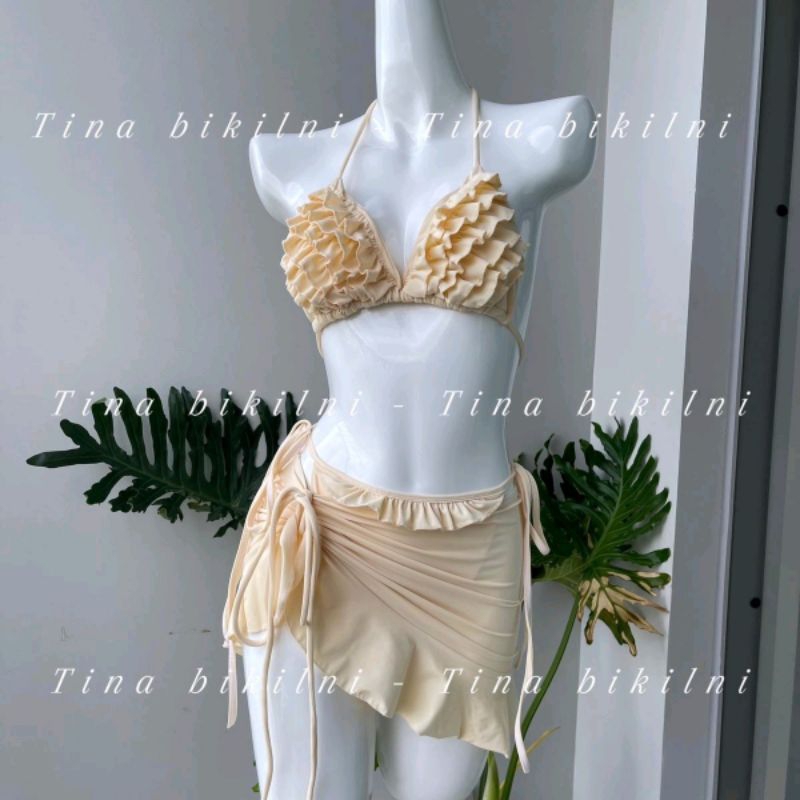 Bikini Set Bèo 3 Món Thương Hiệu Tina – Bộ Đồ Bơi Bánh Bèo