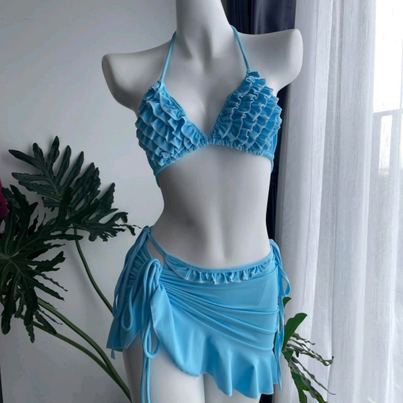Bikini Set Bèo 3 Món Thương Hiệu Tina – Bộ Đồ Bơi Bánh Bèo