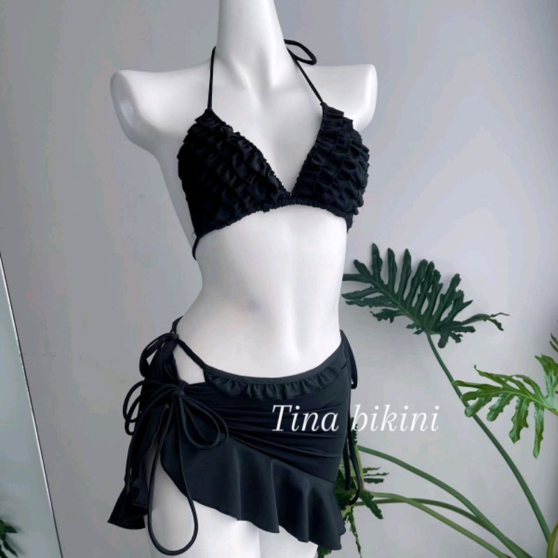 Bikini Set Bèo 3 Món Thương Hiệu Tina – Bộ Đồ Bơi Bánh Bèo
