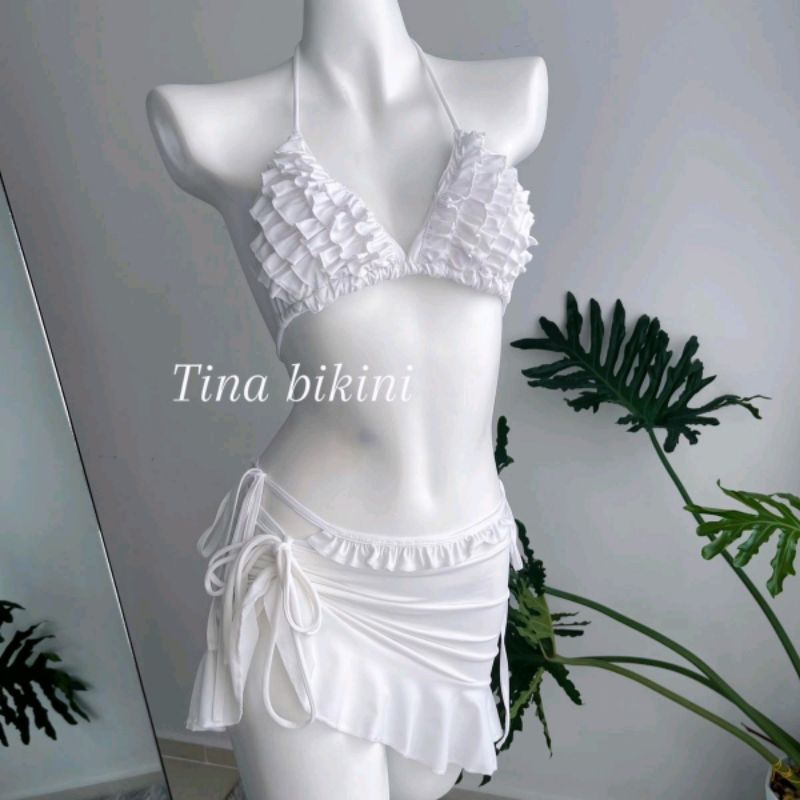 Bikini Set Bèo 3 Món Thương Hiệu Tina – Bộ Đồ Bơi Bánh Bèo