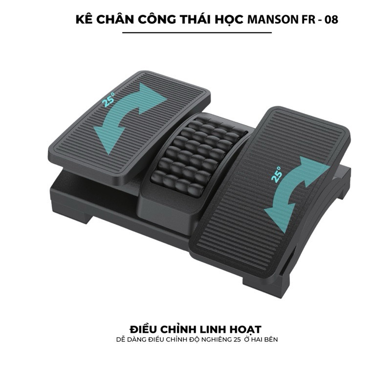 [Giảm 100k]Ghế kê chân văn phòng, kê chân công thái học kèm hạt massage FR-08