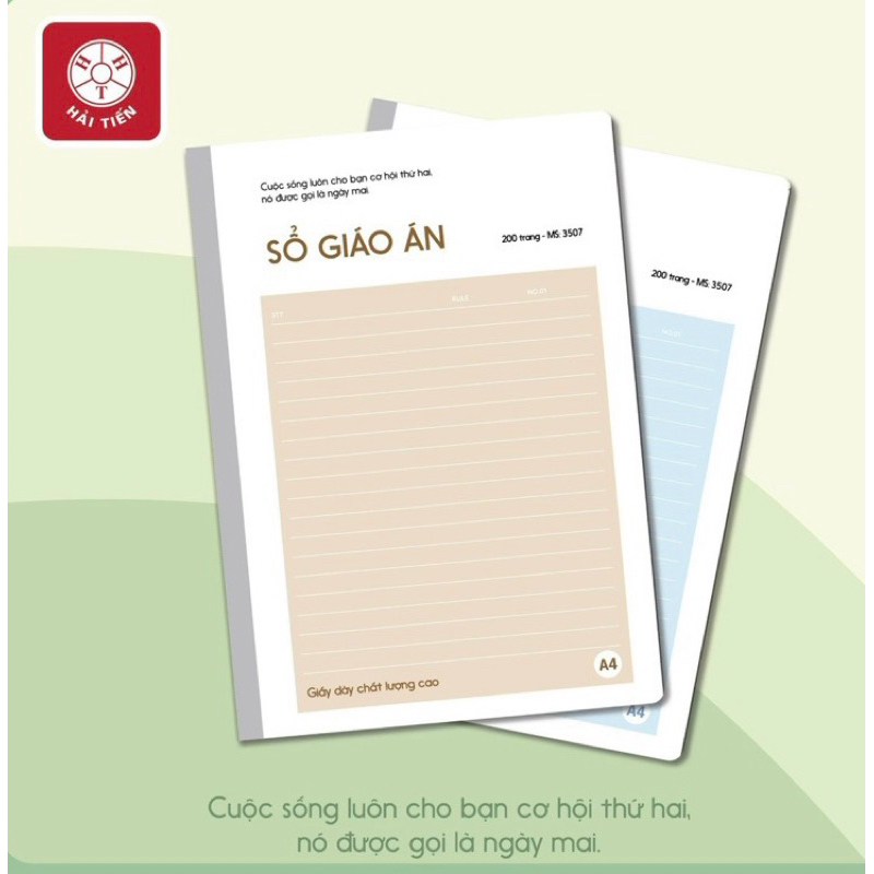 SỔ A4  MAY GÁY BÌA BỒI GIÁO ÁN CAO CẤP MÃ 3644, 200Tr - VPP QUỐC HUY