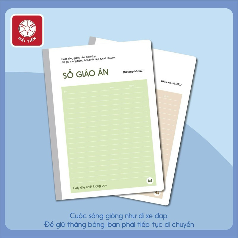SỔ A4  MAY GÁY BÌA BỒI GIÁO ÁN CAO CẤP MÃ 3644, 200Tr - VPP QUỐC HUY