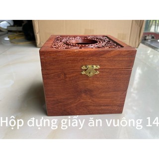 Hộp giấy ăn  Gỗ Hương Khảm Hoa Văn Cao Cấp