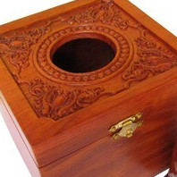Hộp giấy ăn  Gỗ Hương Khảm Hoa Văn Cao Cấp