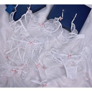 BR1 Set cosplay nội y ren, bộ đồ lót lingerie bralette kèm dây đai nối đùi gợi cảm BR1