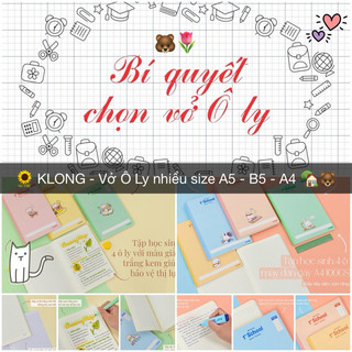 Nguyên Lốc 📚 Tập Vở Ô LY KLONG A5 / B5- / A4 tự chọn Số trang; MS: 041-061-062-063-064-071-073-074-075-081-083-817
