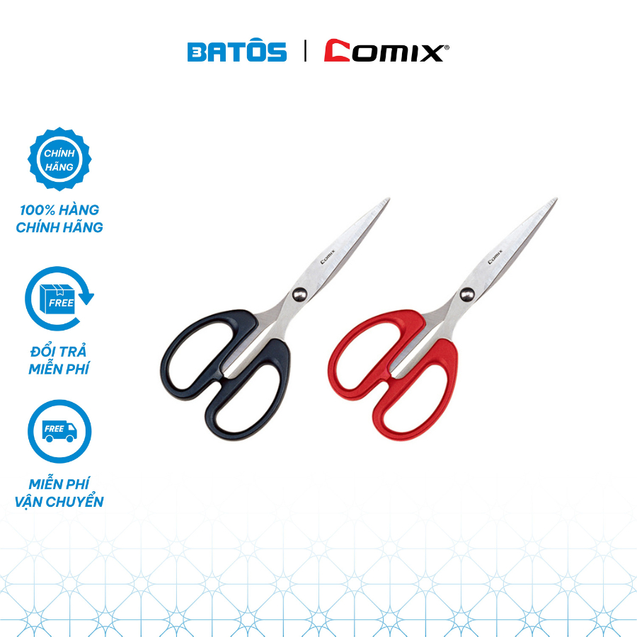 Kéo 210mm Comix B2717 thép chống rỉ, sắc khỏe cắt được đĩa CD, dây dù.