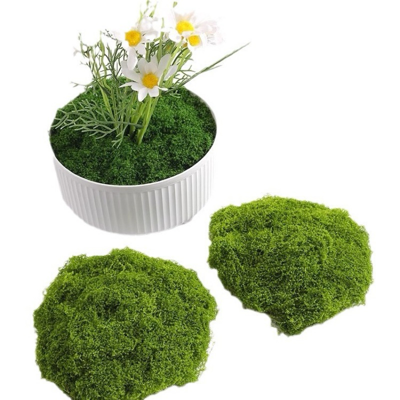 Cỏ xanh gói 100-200g Cỏ rêu sợi nhân tạo phủ chậu cây, trang trí bồn hoa, tường studio S0278