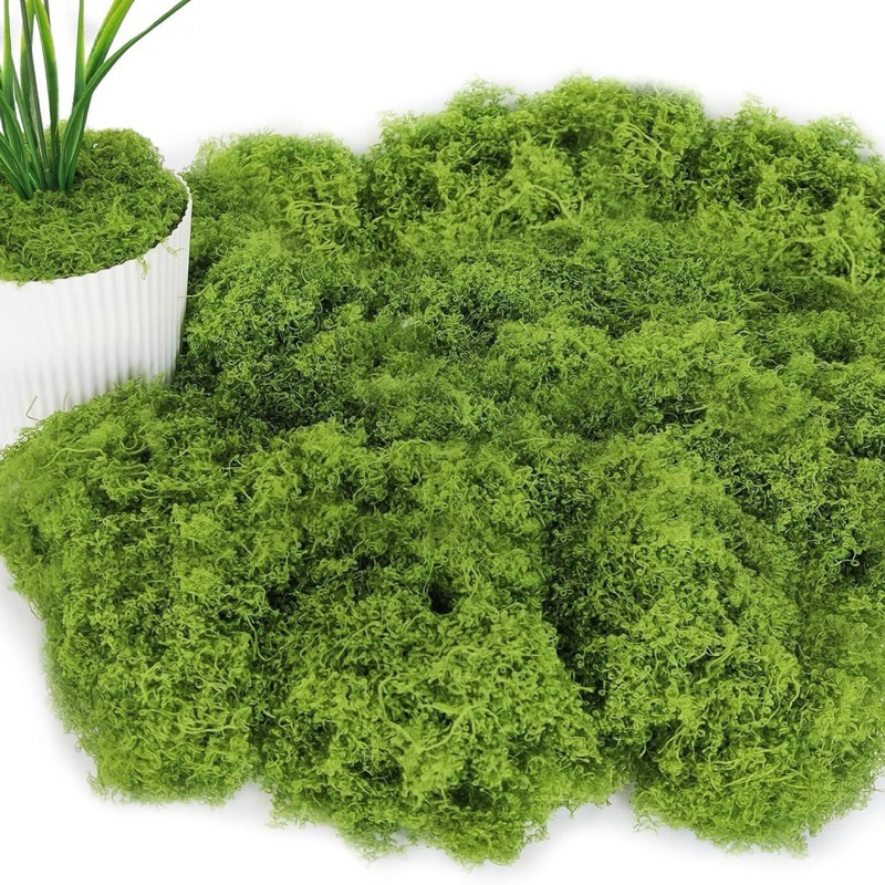 Cỏ xanh gói 100-200g Cỏ rêu sợi nhân tạo phủ chậu cây, trang trí bồn hoa, tường studio S0278