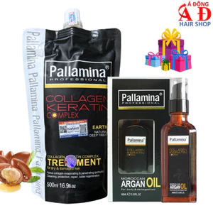 TÚI HẤP DẦU PALLAMINA 500ml + TINH DẦU 60ml PHỤC HỒI MỀM MƯỢT CHỐNG XƠ RỐI TÓC