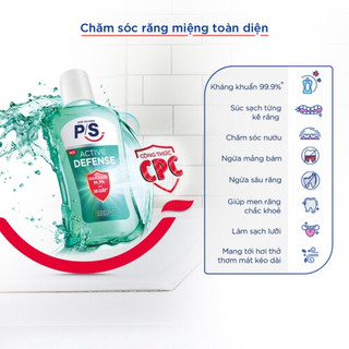 [LIVE] Bộ 2 Nước súc miệng P/S Active Defense 500ml giúp kháng khuẩn 99.9% chỉ sau 30 giây