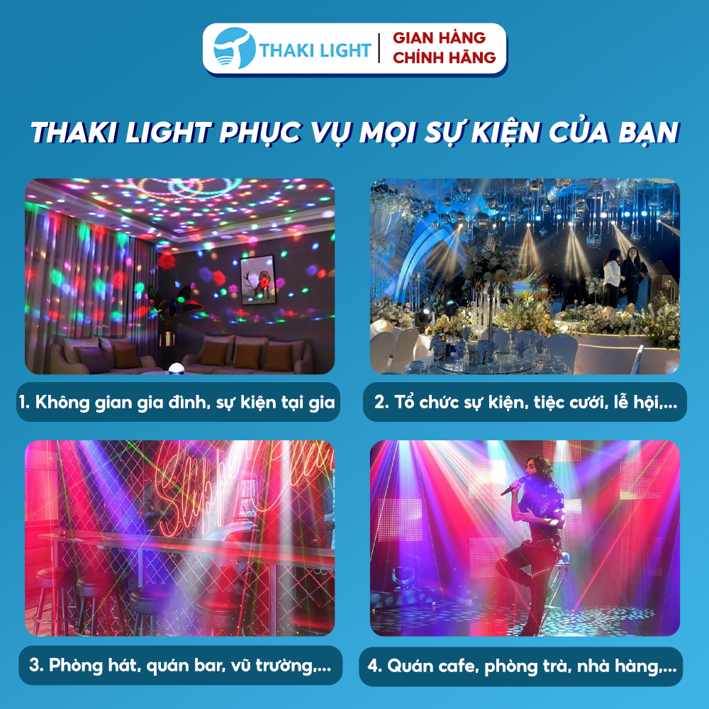 Đèn Sân Khấu Par LED 20x12W THAKI LIGHT RGBW - Giải Pháp Ánh Sáng Hoàn Hảo Cho Mọi Sự Kiện