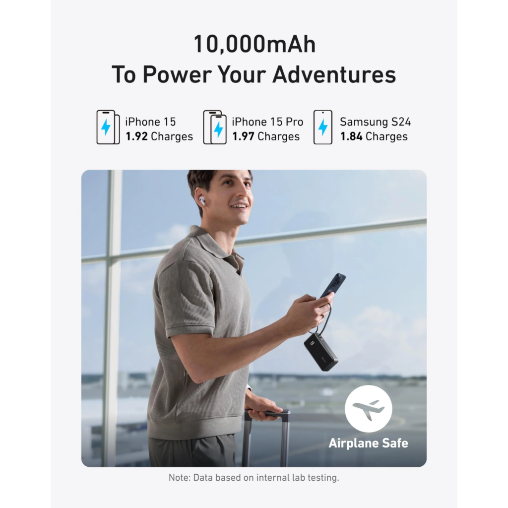 Sạc Dự Phòng Anker Fusion 10.000mAh 30w Tích Hợp Cáp + Sạc Tường - A1637 (Bảo Hành 18 Tháng) | BigBuy360 - bigbuy360.vn