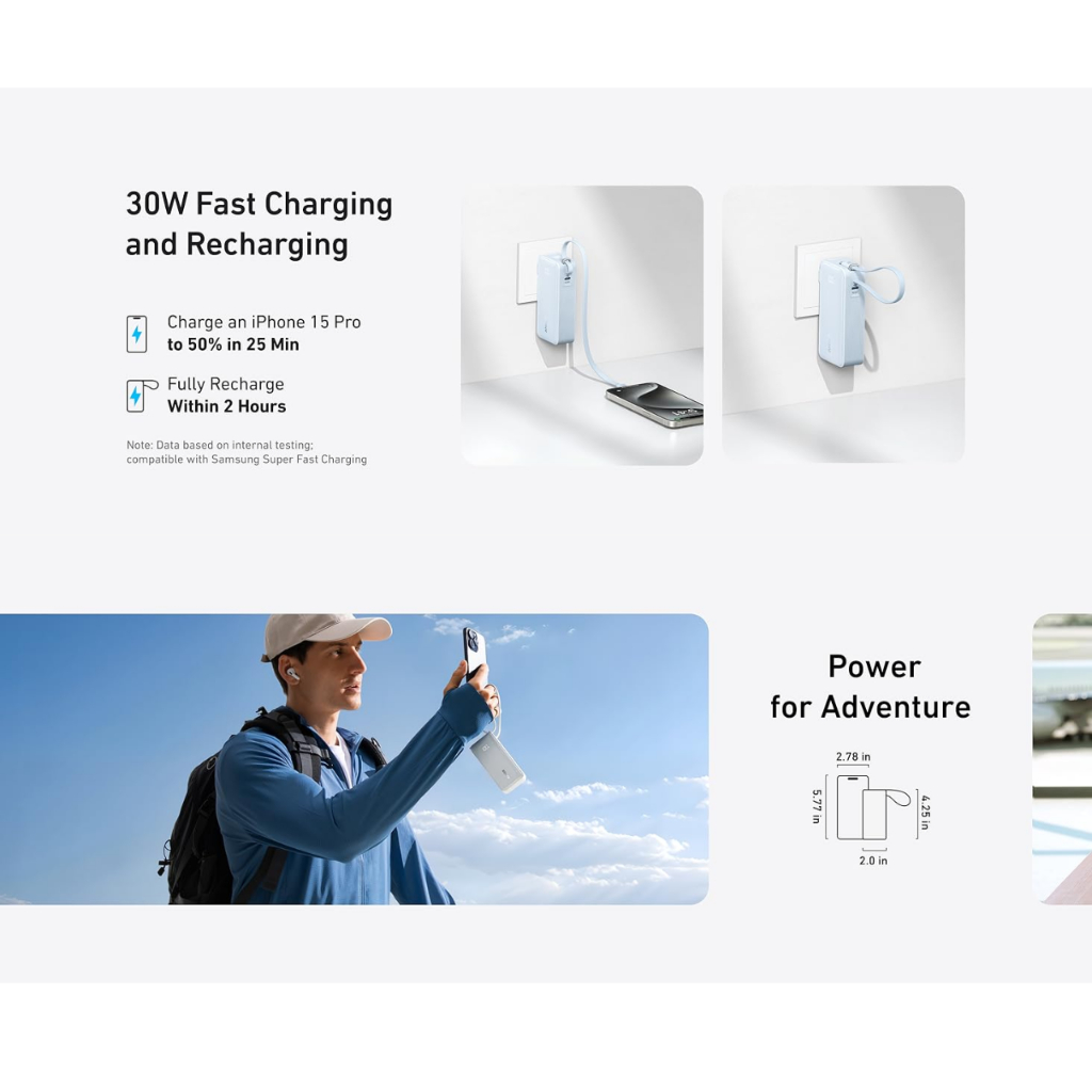 Sạc Dự Phòng Anker Fusion 10.000mAh 30w Tích Hợp Cáp + Sạc Tường - A1637 (Bảo Hành 18 Tháng) | BigBuy360 - bigbuy360.vn