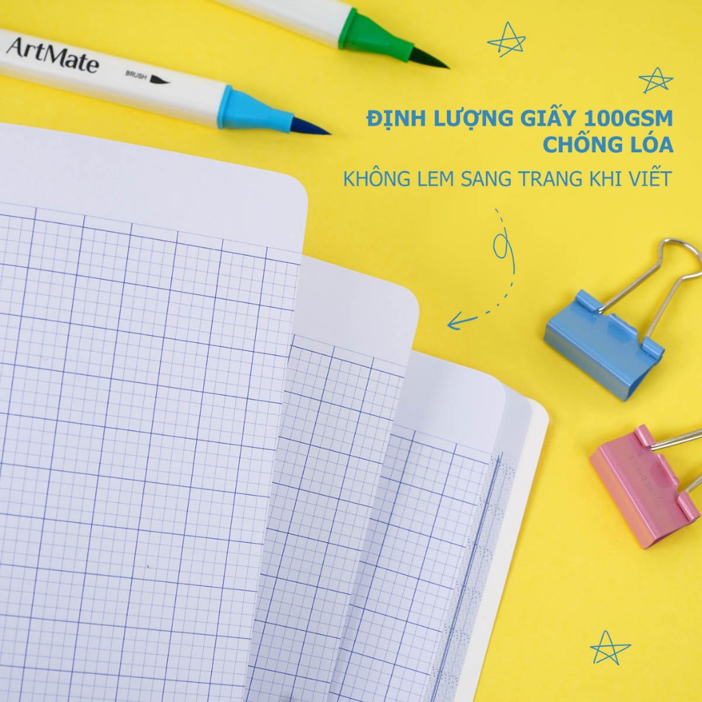 Vở 4 Ô Li Classmate Vở Ô Li 100gsm Không Lem Mặt Sau 120 Trang Vở 4 Oly (2.5x2.5mm) Gấu Nâu Cho Bé Cấp NC1-12-006