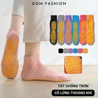 Tất chống trượt cao cấp GOMTAT, chất liệu cotton mềm mịn, có đệm cao su chống trượt - JZ-2504-1DOI