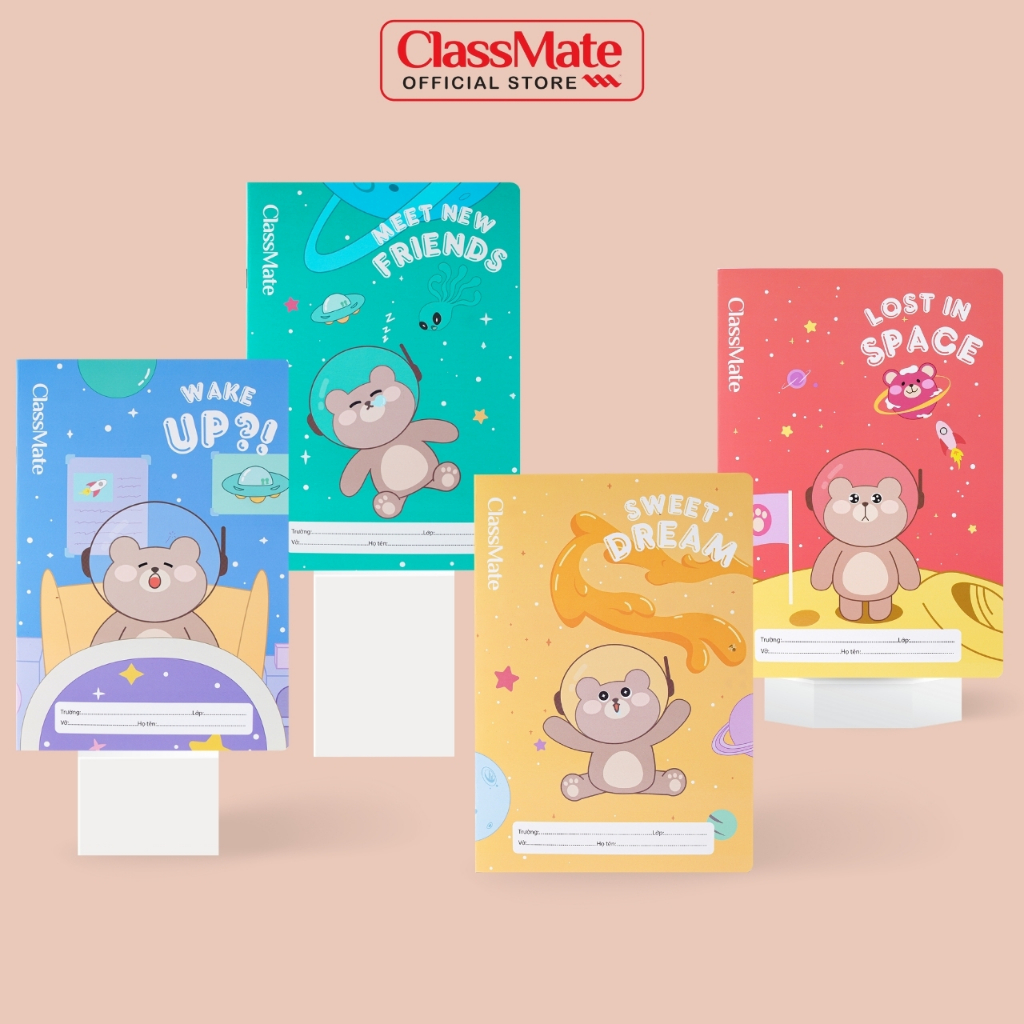 Vở 4 Ô Li Classmate Vở Ô Li 100gsm Không Lem Mặt Sau 120 Trang Vở 4 Oly (2.5x2.5mm) Gấu Nâu Cho Bé Cấp NC1-12-006