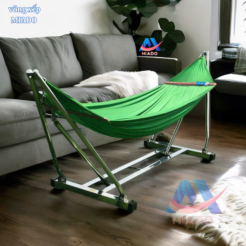 võng xếp inox khung vuông chính hãng MIADO cỡ lớn chuẩn inox tiến đạt ...