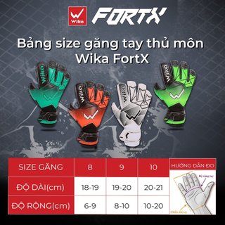 Găng tay thủ mốn WIKA FORT X,chất liệu mút từ Đức dày 4mm,đường gân tăng ma sát bóng, Dính Bóng