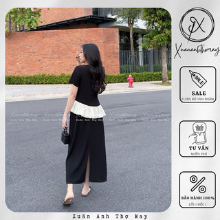 Set áo + chân váy đen phối kem - Xuananhthomay