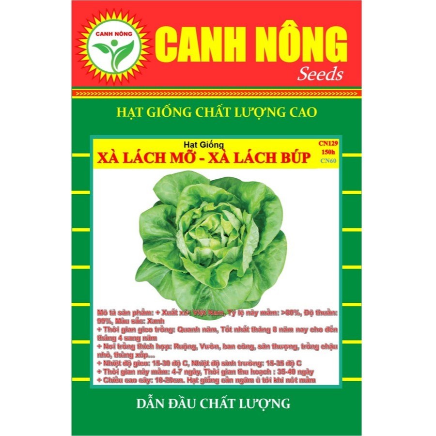 1K Hạt giống Rau Củ Quả trồng quanh năm, nảy mầm tốt, nhanh thu hoạch - Hạt giống CANH NÔNG