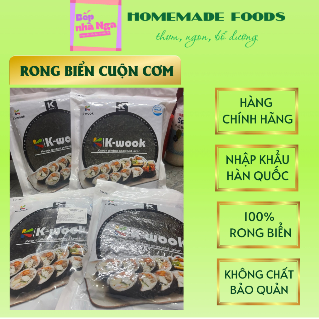 Lá rong biển Hàn Quốc Kwook cuộn cơm lá kim làm kim bắp sushi cơm nắm ...