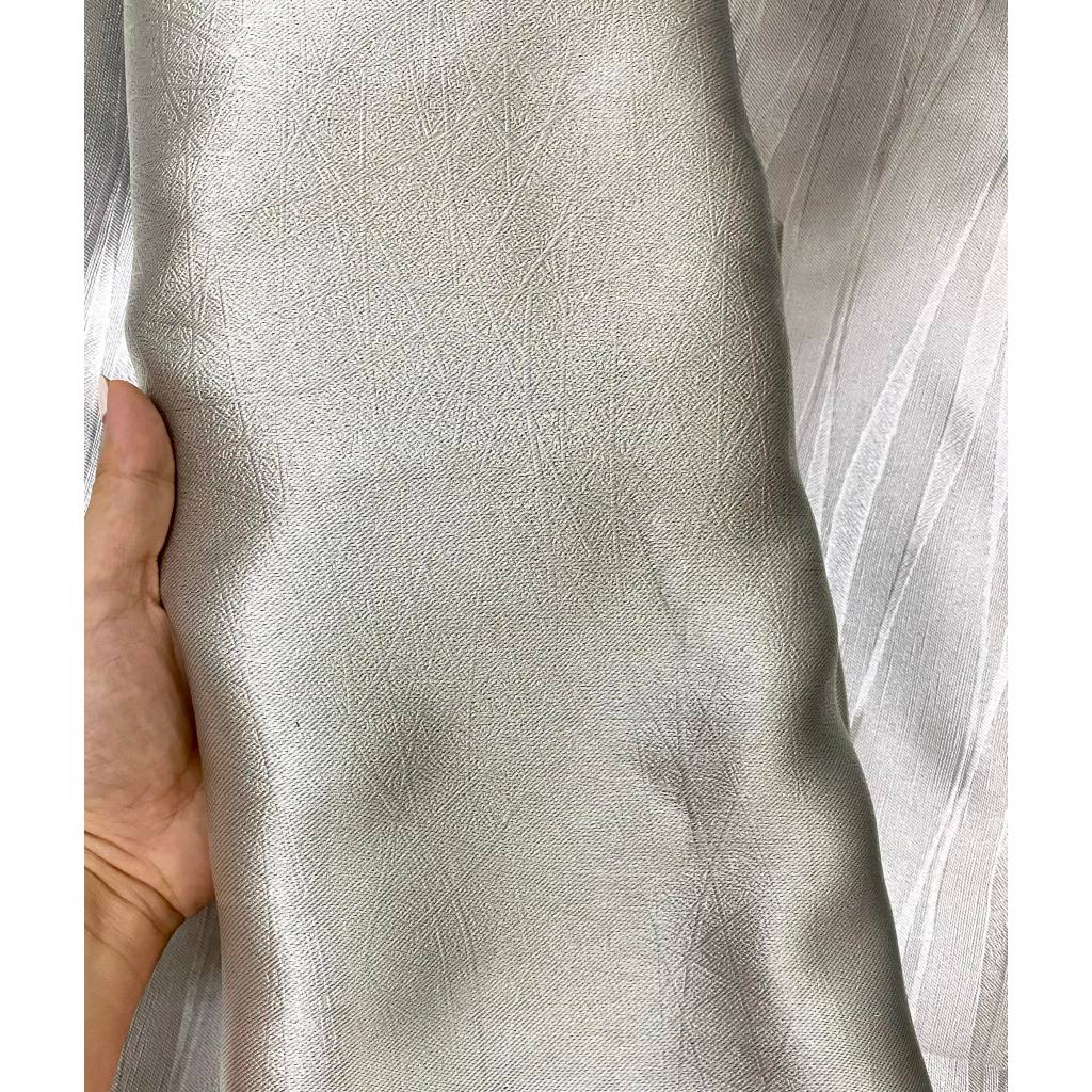 Rèm cửa màu xám bạc, rèm khoen, chống nắng cản sáng 80%, ngăn được hơi máy lạnh, cửa sổ, cửa chính, gác lửng.