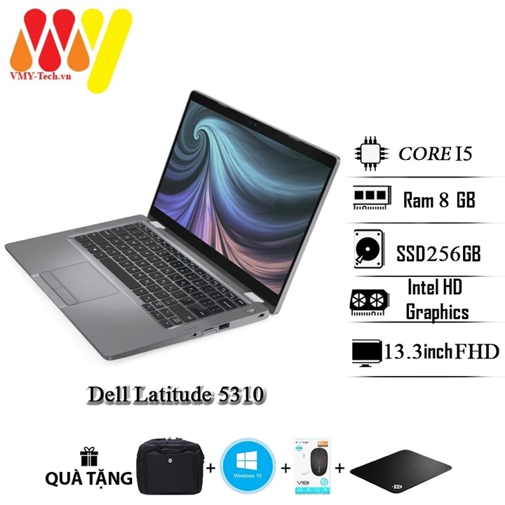 Dell Latitude 5310, Laptop Dell E5310, Core i5-10210U/8GB/256GB SSD M2, 13.3inch FHD,kèm bộ quà tặng