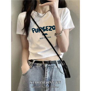 Áo Croptop thun cotton local brand nữ  230gsm pusezo ngắn tay cổ tròn fom rộng [A242]