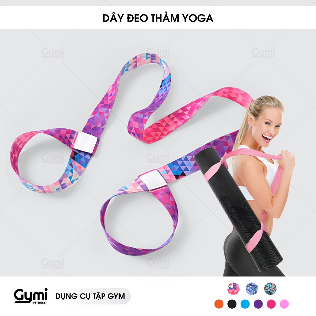 Dây Buộc Thảm Tập Yoga Đeo Vai Kết Hợp Dây Uốn Dẻo Cotton Co Giãn Yoga - Pilates - Gym - BuocTham